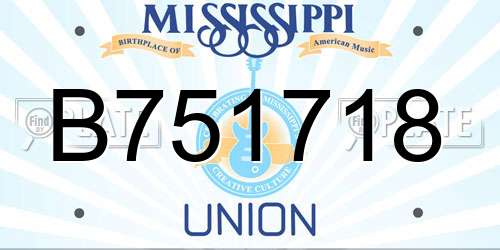 B751718 Mississippi License Plate