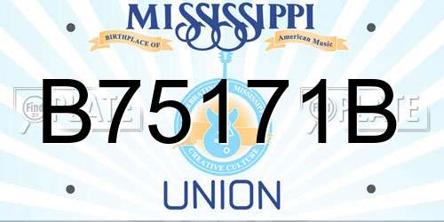 B75171B Mississippi License Plate