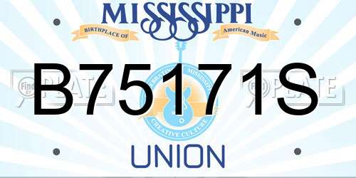 B75171S Mississippi License Plate