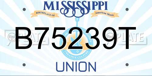 B75239T Mississippi License Plate