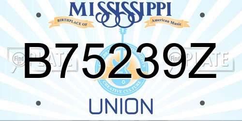 B75239Z Mississippi License Plate