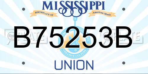 B75253B Mississippi License Plate