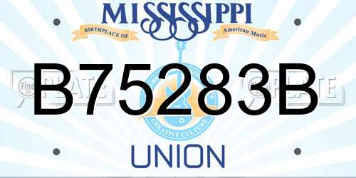 B75283B Mississippi License Plate