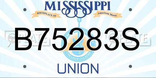 B75283S Mississippi License Plate