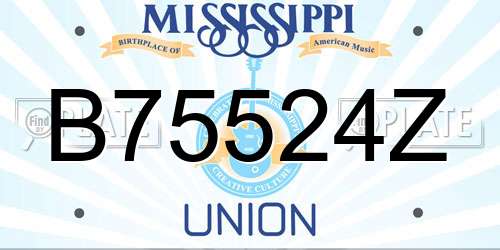 B75524Z Mississippi License Plate