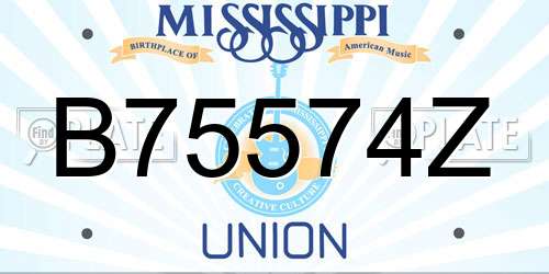 B75574Z Mississippi License Plate