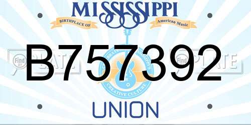 B757392 Mississippi License Plate