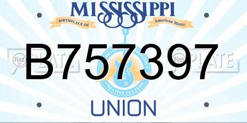 B757397 Mississippi License Plate