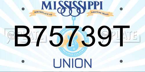 B75739T Mississippi License Plate