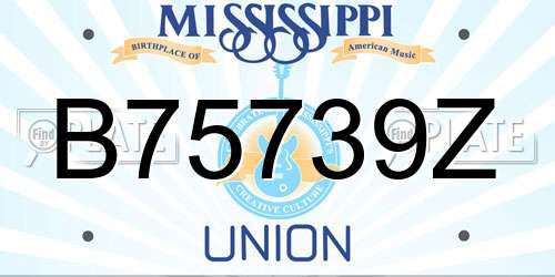 B75739Z Mississippi License Plate