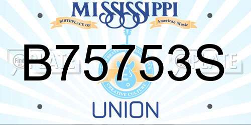 B75753S Mississippi License Plate