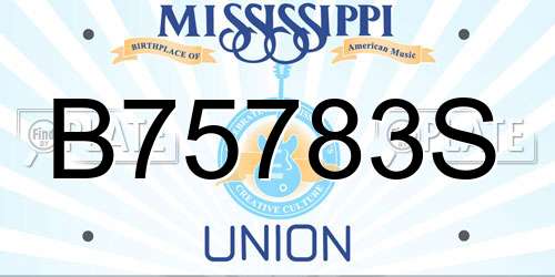 B75783S Mississippi License Plate