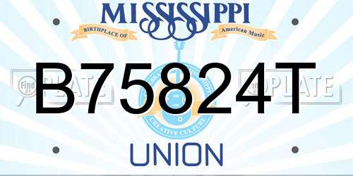 B75824T Mississippi License Plate