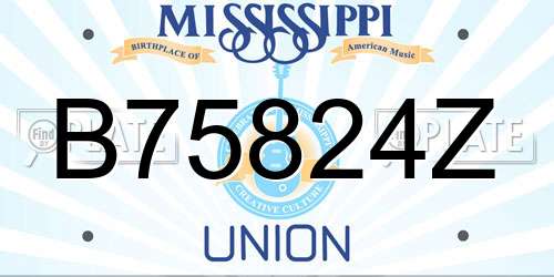 B75824Z Mississippi License Plate