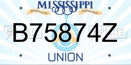 B75874Z Mississippi License Plate