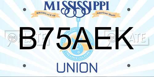 B75AEK Mississippi License Plate
