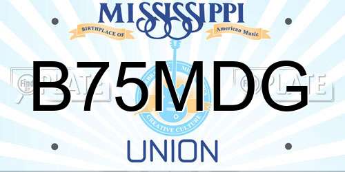 B75MDG Mississippi License Plate