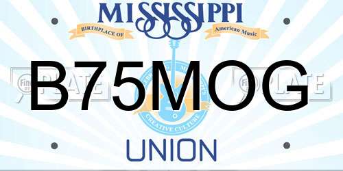 B75MOG Mississippi License Plate