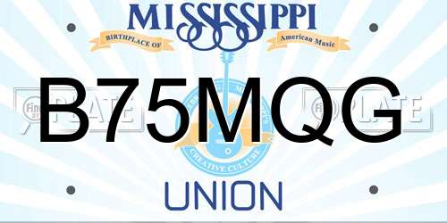 B75MQG Mississippi License Plate