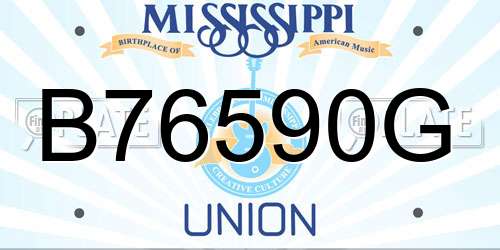 B76590G Mississippi License Plate