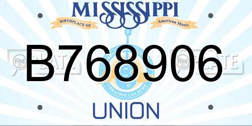B768906 Mississippi License Plate