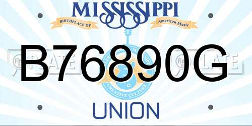 B76890G Mississippi License Plate