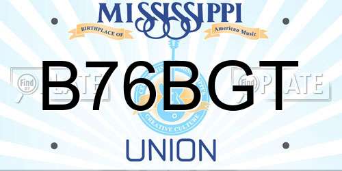B76BGT Mississippi License Plate