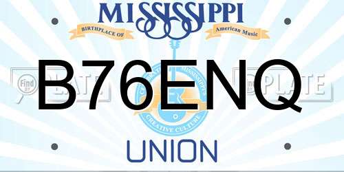 B76ENQ Mississippi License Plate