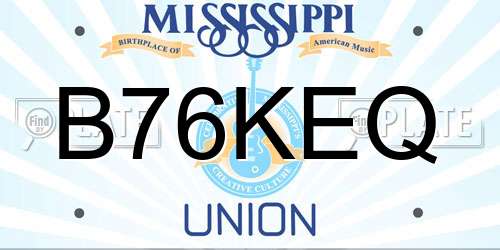 B76KEQ Mississippi License Plate