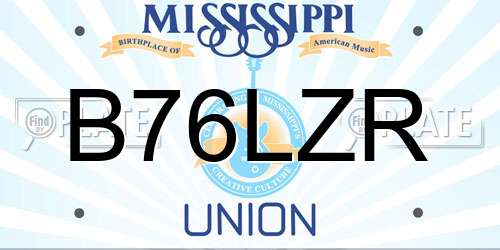 B76LZR Mississippi License Plate