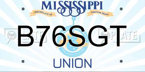 B76SGT Mississippi License Plate