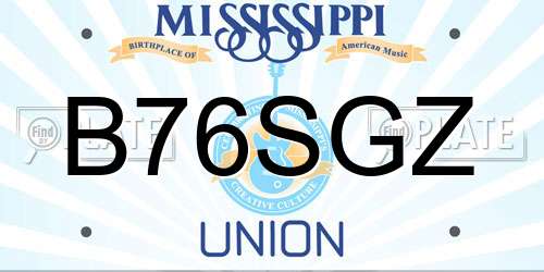 B76SGZ Mississippi License Plate
