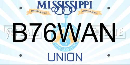 B76WAN Mississippi License Plate