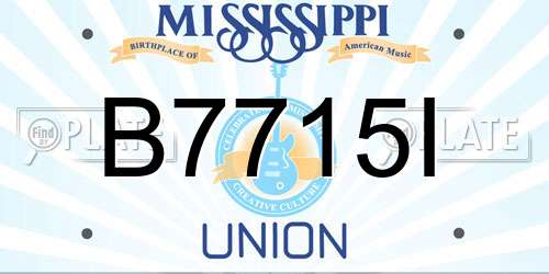 B7715I Mississippi License Plate