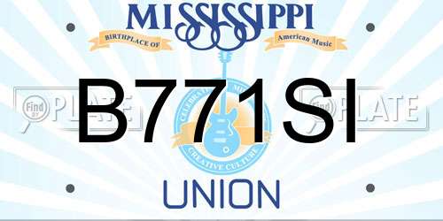 B771SI Mississippi License Plate