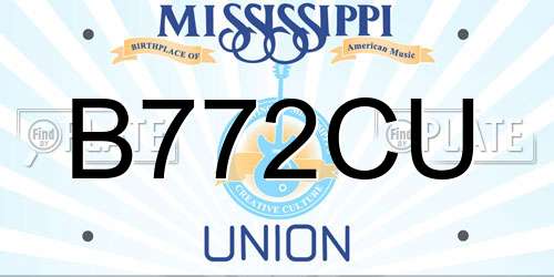 B772CU Mississippi License Plate