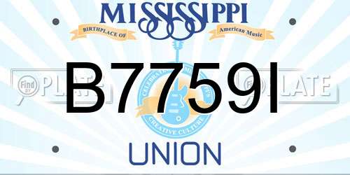 B7759I Mississippi License Plate