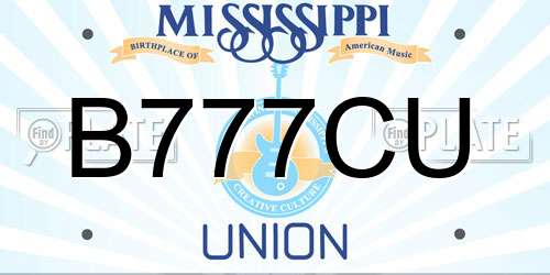 B777CU Mississippi License Plate