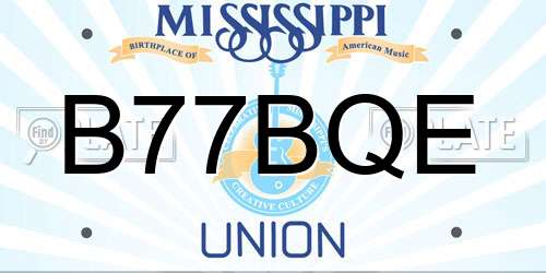 B77BQE Mississippi License Plate