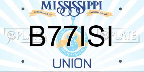 B77ISI Mississippi License Plate
