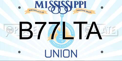 B77LTA Mississippi License Plate