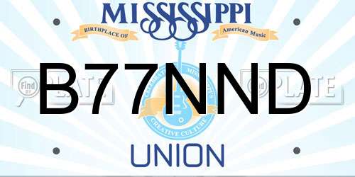 B77NND Mississippi License Plate