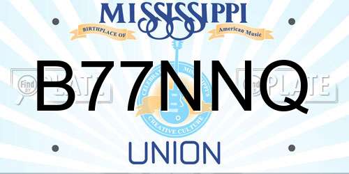 B77NNQ Mississippi License Plate