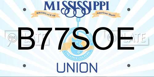 B77SOE Mississippi License Plate