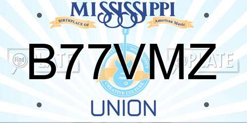 B77VMZ Mississippi License Plate
