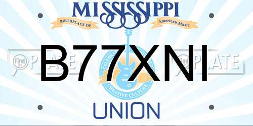 B77XNI Mississippi License Plate
