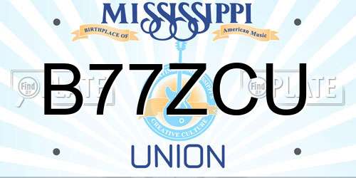 B77ZCU Mississippi License Plate