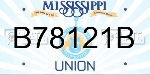 B78121B Mississippi License Plate