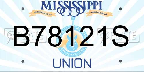 B78121S Mississippi License Plate