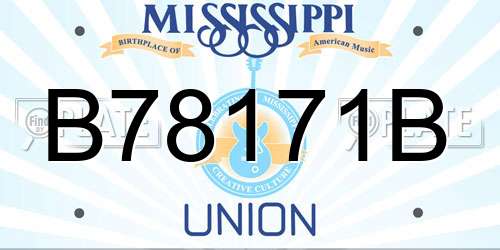 B78171B Mississippi License Plate